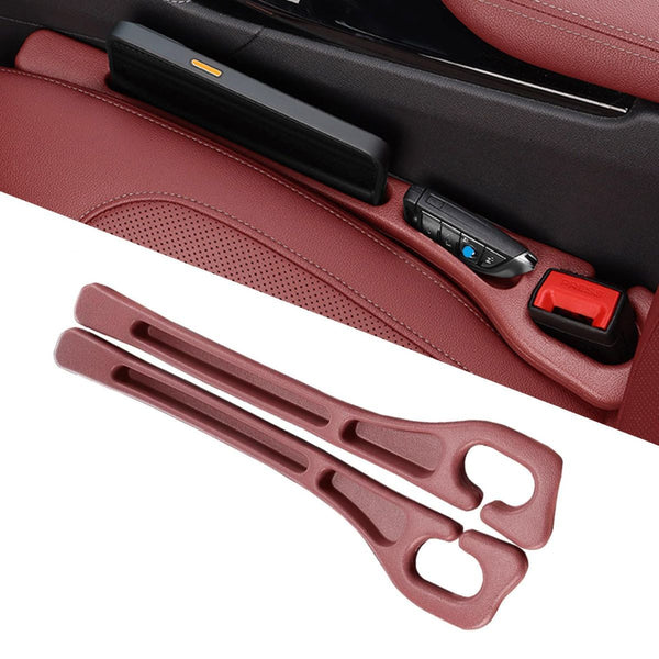 Car Seat Gap Filler Organizer of 2, 2 in 1 Car Gap Filler | Universal Gap Filler with Storage Pockets, No Drop Seat Guard for Phones Keys Cards,Car Accessories for Most Cars Trucks SUVs - Red - Size 2PCS